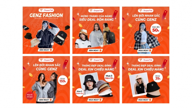 Banner thương hiệu thời trang GENZ tr&ecirc;n s&agrave;n thương mại điện tử