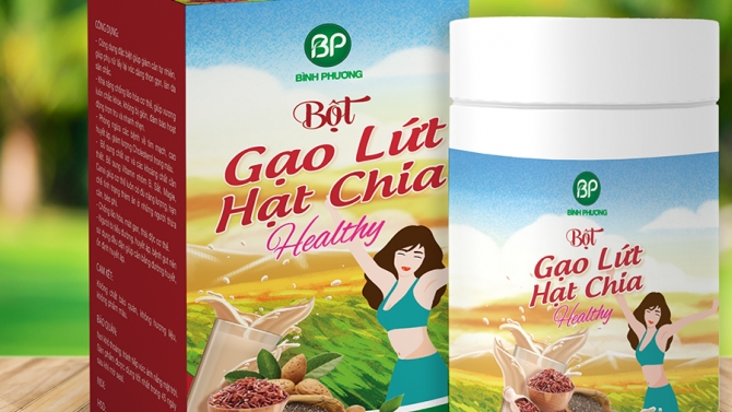 Bộ sp B&ocirc;tj gạo lứt hạt chia healthy