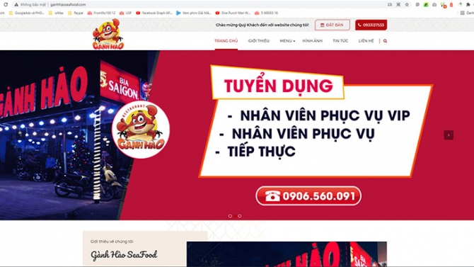 Lập tr&igrave;nh website lĩnh vực ăn uốn