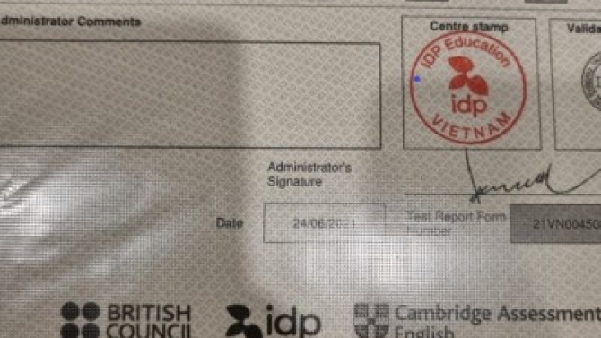 Chứng chỉ IELTS 8.0
