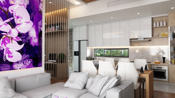 Thiết kế nội thất nh&agrave; cấp 4 kiểu căn hộ