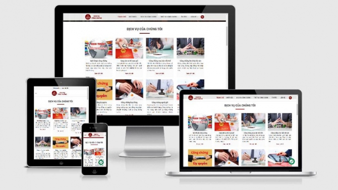 Thiết kế website c&ocirc;ng chứng H&agrave; Nội