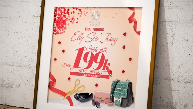 Banner khai trương Elly S&oacute;c Trăng