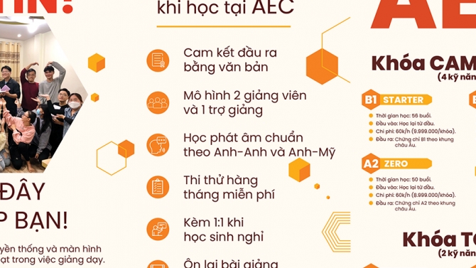 Brochure giới thiệu trung t&acirc;m tiếng Anh v&agrave; c&aacute;c kh&oacute;a học
