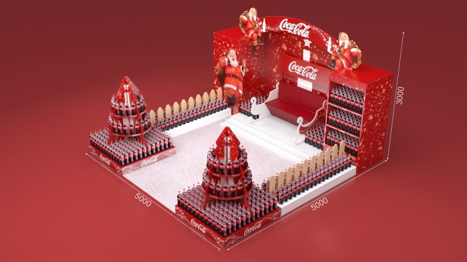 Thiết kế 3D Booth Noel CocaCola