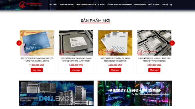 Website b&aacute;n h&agrave;ng Chuy&ecirc;n Server