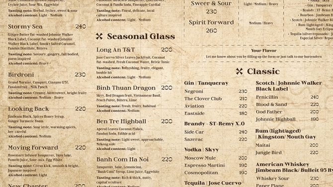 Thiết kế Menu