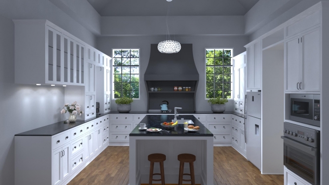 Diễn họa Nội thất nh&agrave; bếp 3D