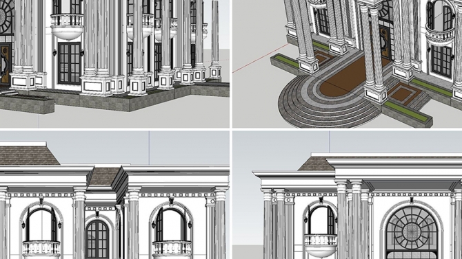 DỰNG 3D BIỆT THỰ T&Acirc;N CỔ ĐIỂN