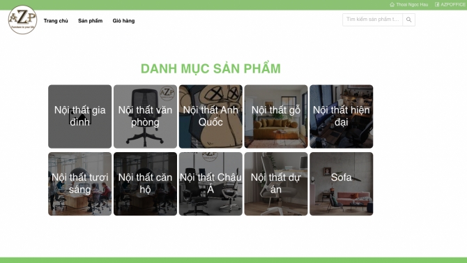 Trang web cửa h&agrave;ng nội thất AZP