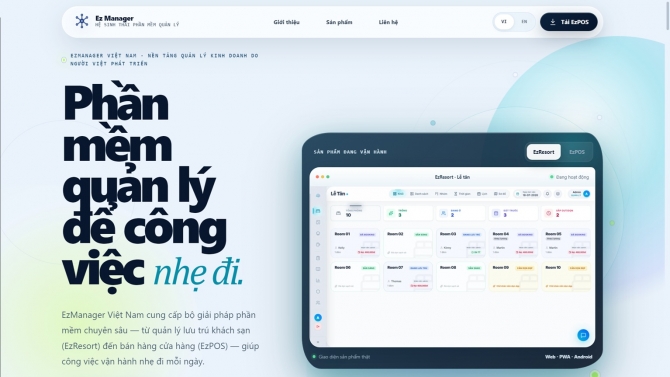 EzManager - Nền tảng Giải ph&aacute;p SaaS & Kho Mẫu Website Tương T&aacute;c Trực Tiếp