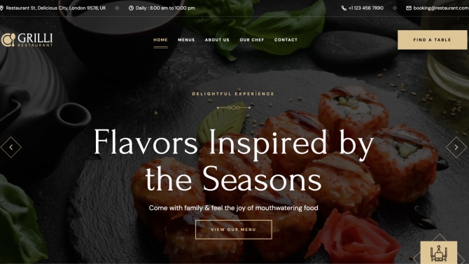 Grilli Landing page