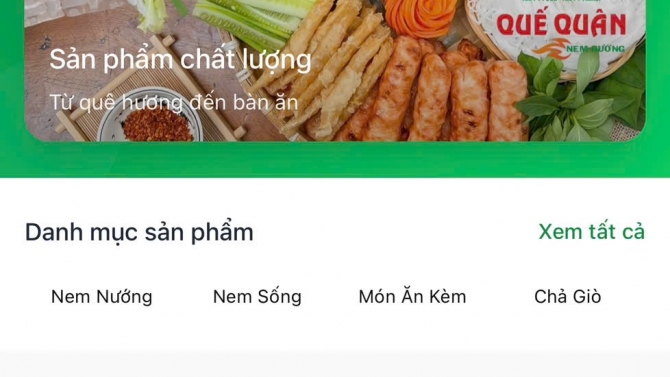 Zalo mini app cho cửa h&agrave;ng F&B