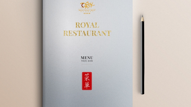 Thiết kế thực đơn nh&agrave; h&agrave;ng Hoa 4 sao