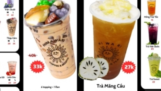 Thiết kế menu v&agrave; banner tr&agrave; sữa