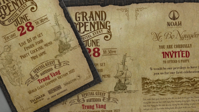 Thiệp mời: NOAH cocktail bar