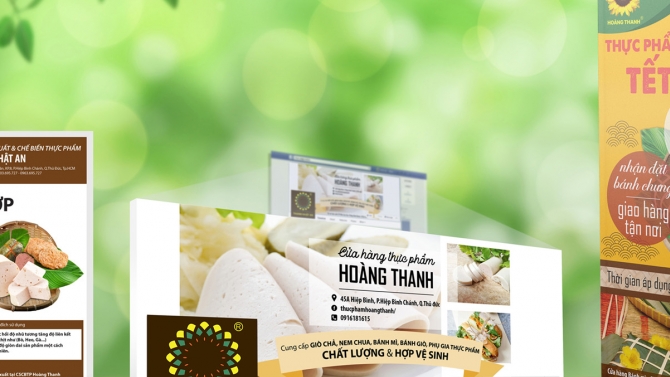 Bộ bao b&igrave;, Facebook Banner, Standee cho cửa h&agrave;ng thực phẩm