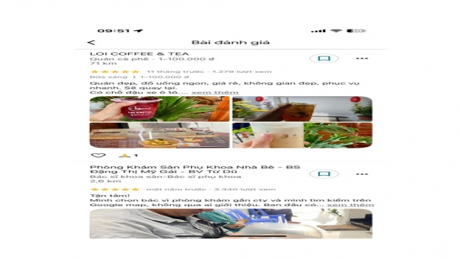 Review c&aacute;c địa điểm tr&ecirc;n google
