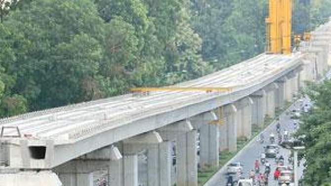 C&ocirc;ng tr&igrave;nh x&acirc;y dựng Đường sắt tr&ecirc;n cao C&aacute;t Linh - H&agrave; Đ&ocirc;ng