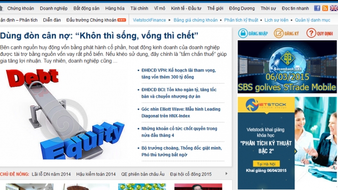 Lập tr&igrave;nh website VietStock