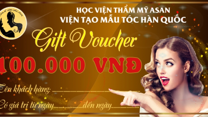 Thiết kế voucher cho tạo mẫu t&oacute;c H&agrave;n Quốc
