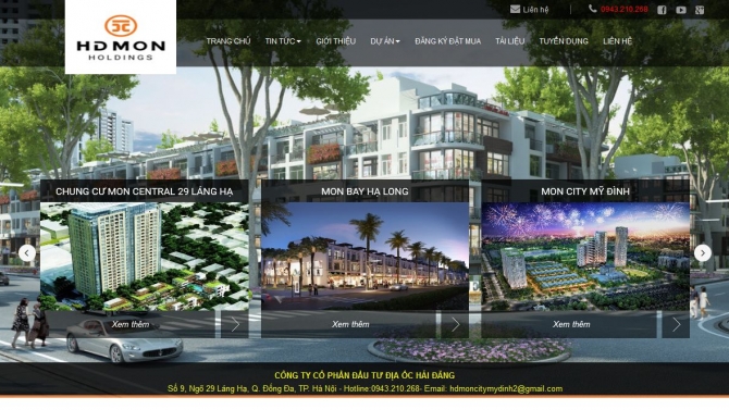 Thiết kế website C&ocirc;ng ty địa ốc Hải Đăng