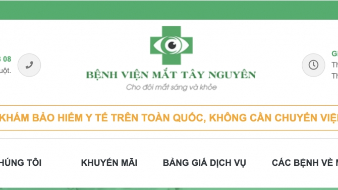 Thiết kế website bệnh viện mắt