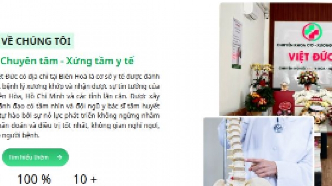Viet Duc Bien Hoa Musculoskeletal Clinic Website