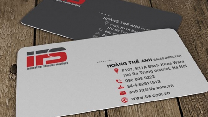 Namecard cty IFS H&agrave; Nội