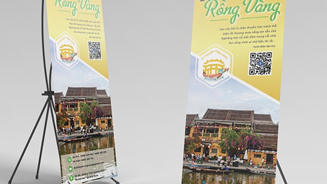 Standee_Du Thuyền Rồng V&agrave;ng_HộiAn
