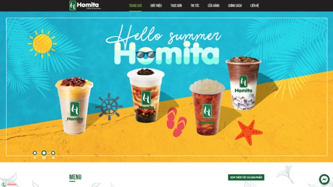Website thương hiệu tr&agrave; sữa Homita