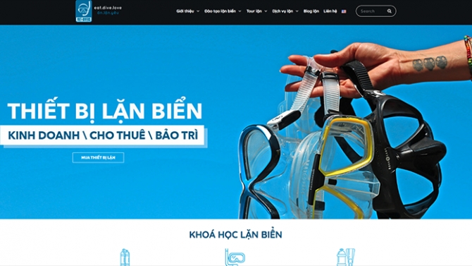 Website Th&ocirc;ng tin Kho&aacute; học Lặn