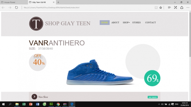 Web b&aacute;n giầy