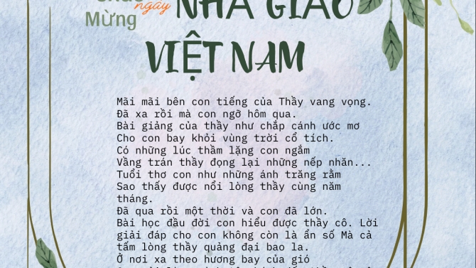 thiệp ch&uacute;c mừng 20/11 (Ng&agrave;y Nh&agrave; Gi&aacute;o Việt Nam)