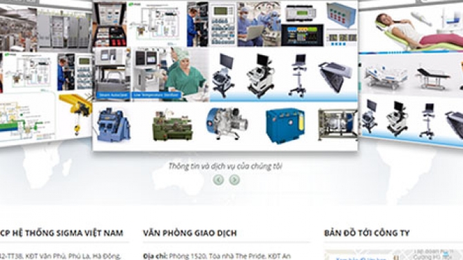 Mẫu website tổng hợp giới thiệu dịch vụ cơ điện, y tế, thiết bị điện