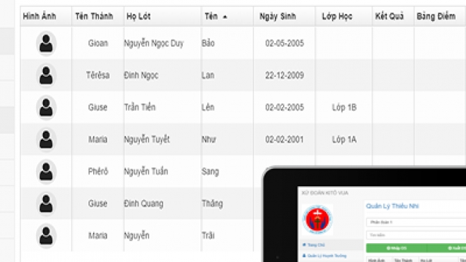Hệ Thống Quản L&yacute; Thiếu Nhi