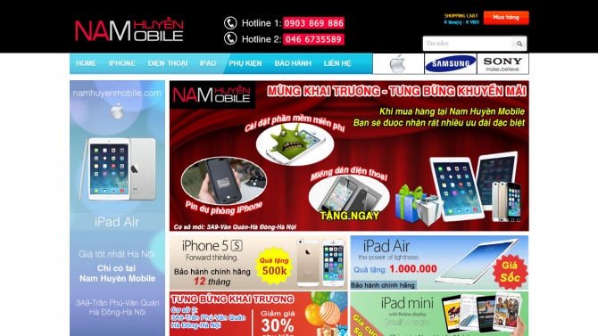 Website b&aacute;n điện thoại di động