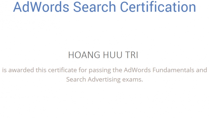 Google Adword Certificate