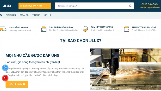 Thiết kế website cho c&ocirc;ng ty JLUX tại H&agrave; Nội