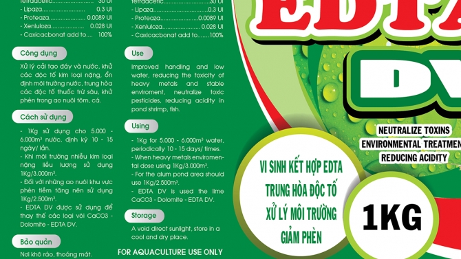 Thiết kế Nh&atilde;n EDTA DV