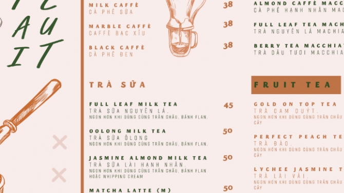 thiết kế Menu qu&aacute;n cafe