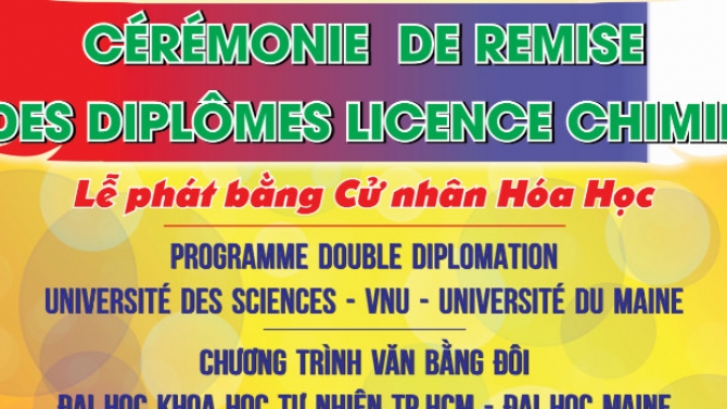 Thiết kế Backdrop Lễ Tốt nghiệp Việt Ph&aacute;p K13 ĐH KHTN