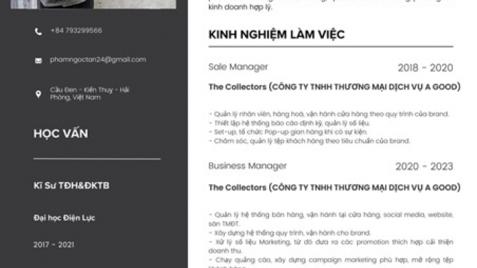 Th&ocirc;ng tin kinh nghiệm