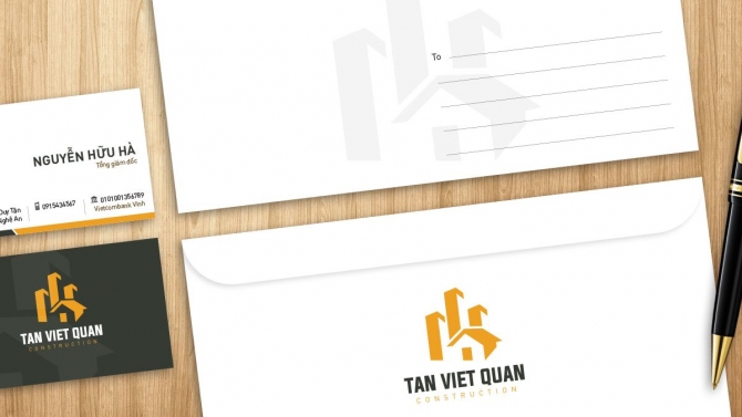 Thiết kế logo v&agrave; bộ giao dịch văn ph&ograve;ng T&acirc;n Việt Qu&acirc;n