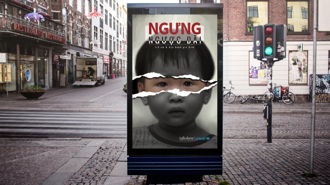 Poster Ngưng ngược đ&atilde;i trẻ em v&agrave; bạo h&agrave;nh gia đ&igrave;nh