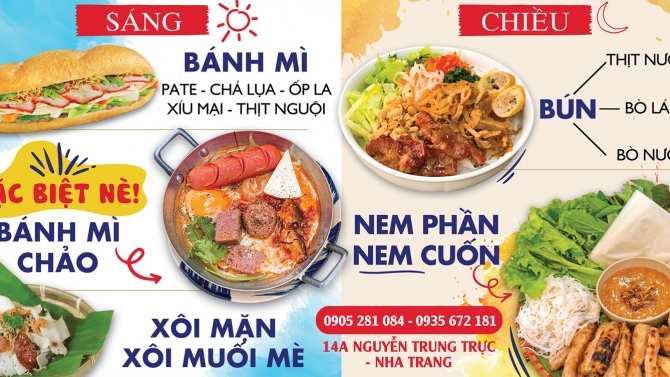 Menu qu&aacute;n ăn