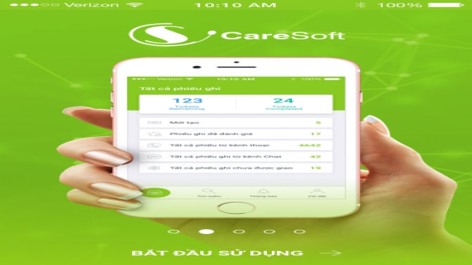 Ứng dụng chăm s&oacute;c kh&aacute;ch h&agrave;ng Caresoft