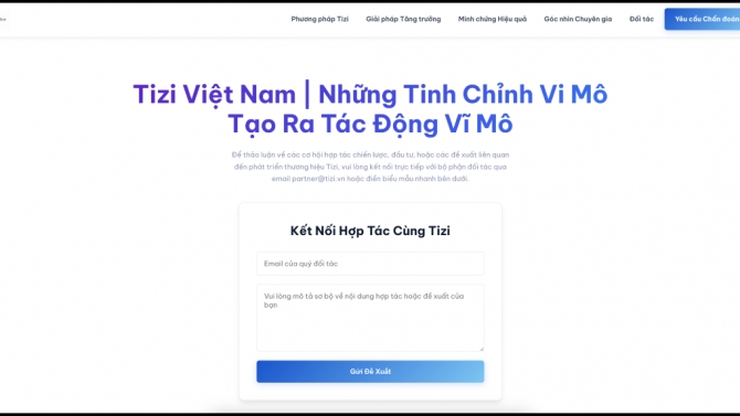 Website Thương hiệu Tư vấn Tăng trưởng - Tizi Việt Nam