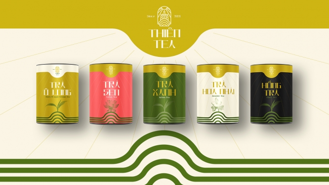 Thiết kế bộ nhận diện v&agrave; bao b&igrave; thương hiệu Thi&ecirc;n Tea