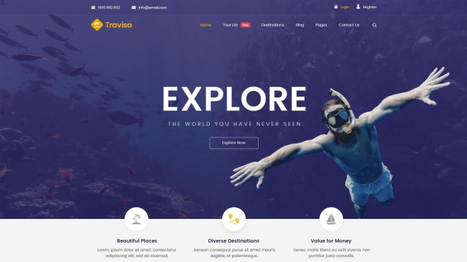 Travisa - Travel & Tours PSD Template